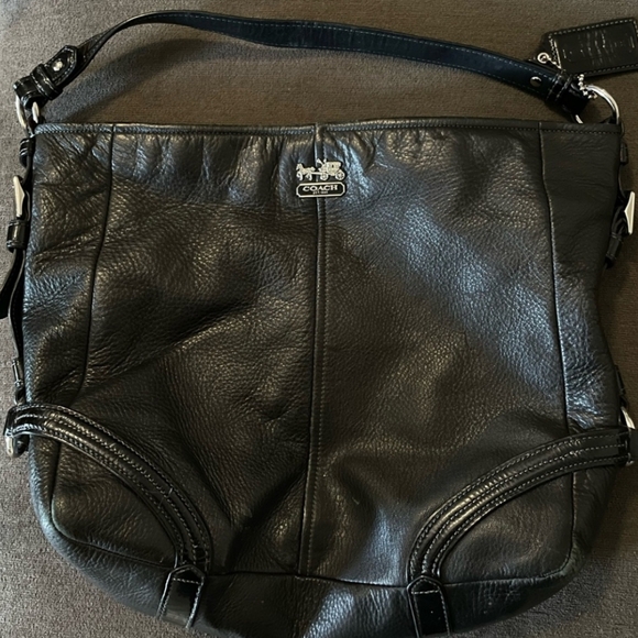 Coach Chelsea Signature Katarina Hobo Bag - #18903 - Black Pebbled Leather